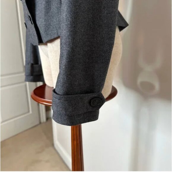 Reiss Women's Double Breasted Tailored Fit Virgin Wool Gray Blazer Size 10 - Picture 6 of 10